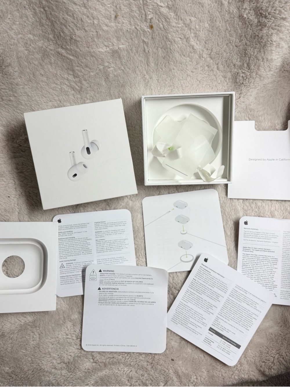 APPLE AirPods Pro 2nd generation complete box with booklets 4x3.95x2 inches